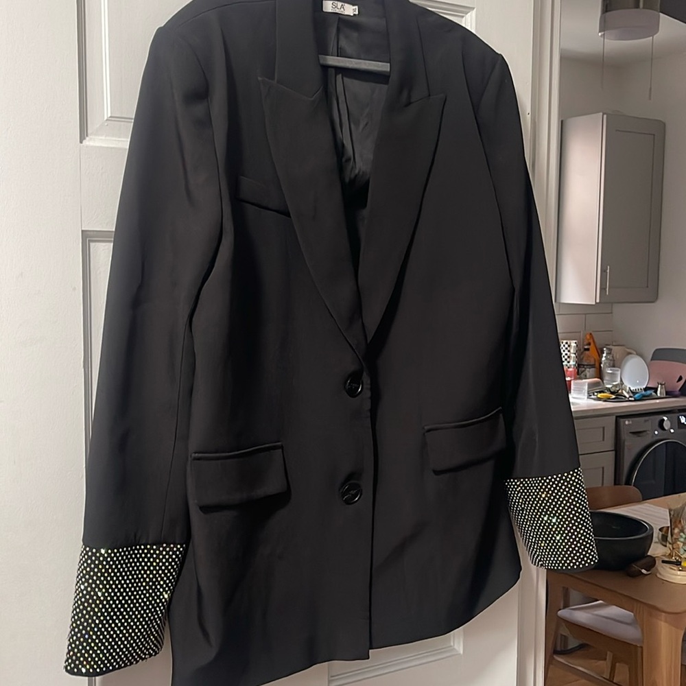 SLA The Label Oversized Rhinestone Blazer